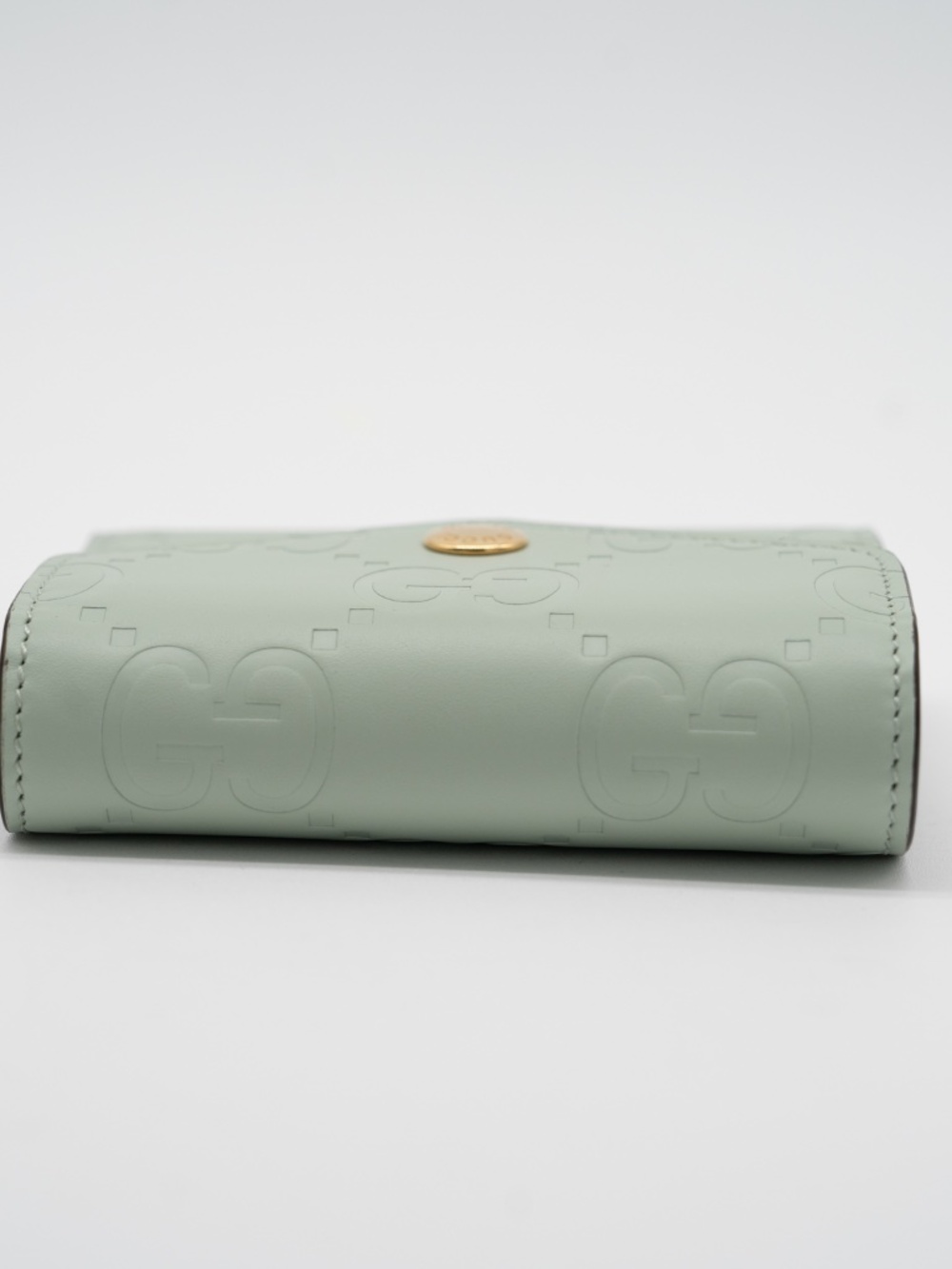 Gucci GG Embossed Leather Wallet Tri-fold Green - Picture 5 of 9